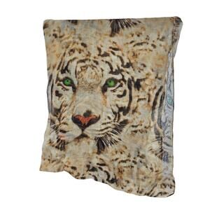 Tiger Print Sheer Infinity Scarf With Green Eyes